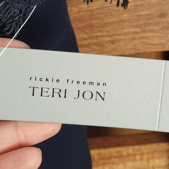 NWT Rickie Freeman Teri Jon Navy Lace Cocktail, Sz 14 - Picture 5 of 7